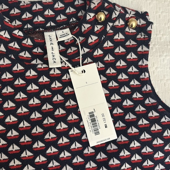 Never Worn Adorable Janie and Jack Navy Blue Sailboat Set - Picture 5 of 7